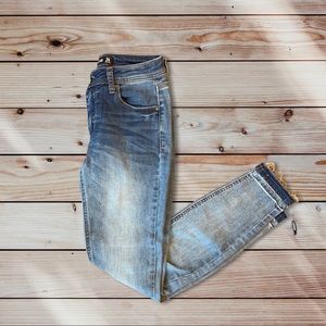 DESIGN LAB | Distressed cuff skinny jeans